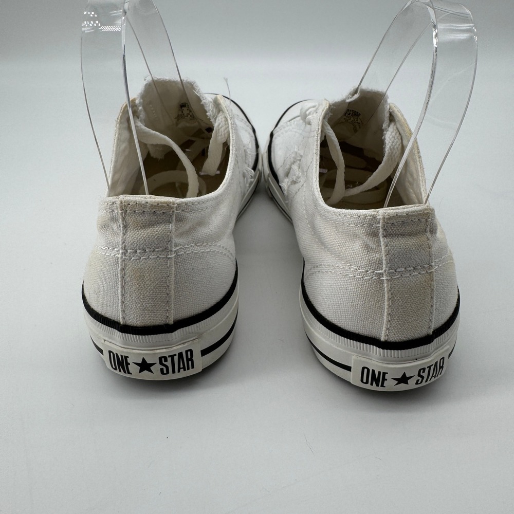Converse One Star Sneakers Womens 8 White Canvas Low Top Distressed FLAW - Picture 4 of 12